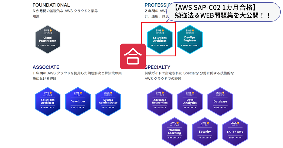 AWS-SAP-C02】1ヵ月合格体験記【僕はコレだけ】