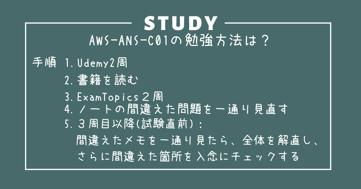 僕が実際に合格したAWS-ANS-C01勉強方法